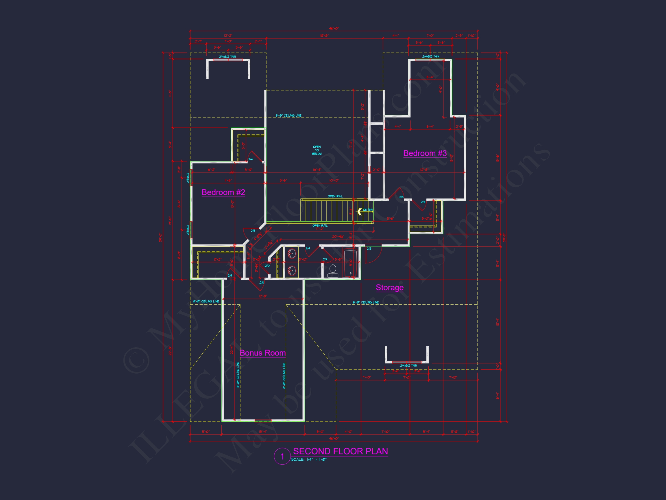 Modern Craftsman Home Plan with 2 Floors and 3 Bedrooms