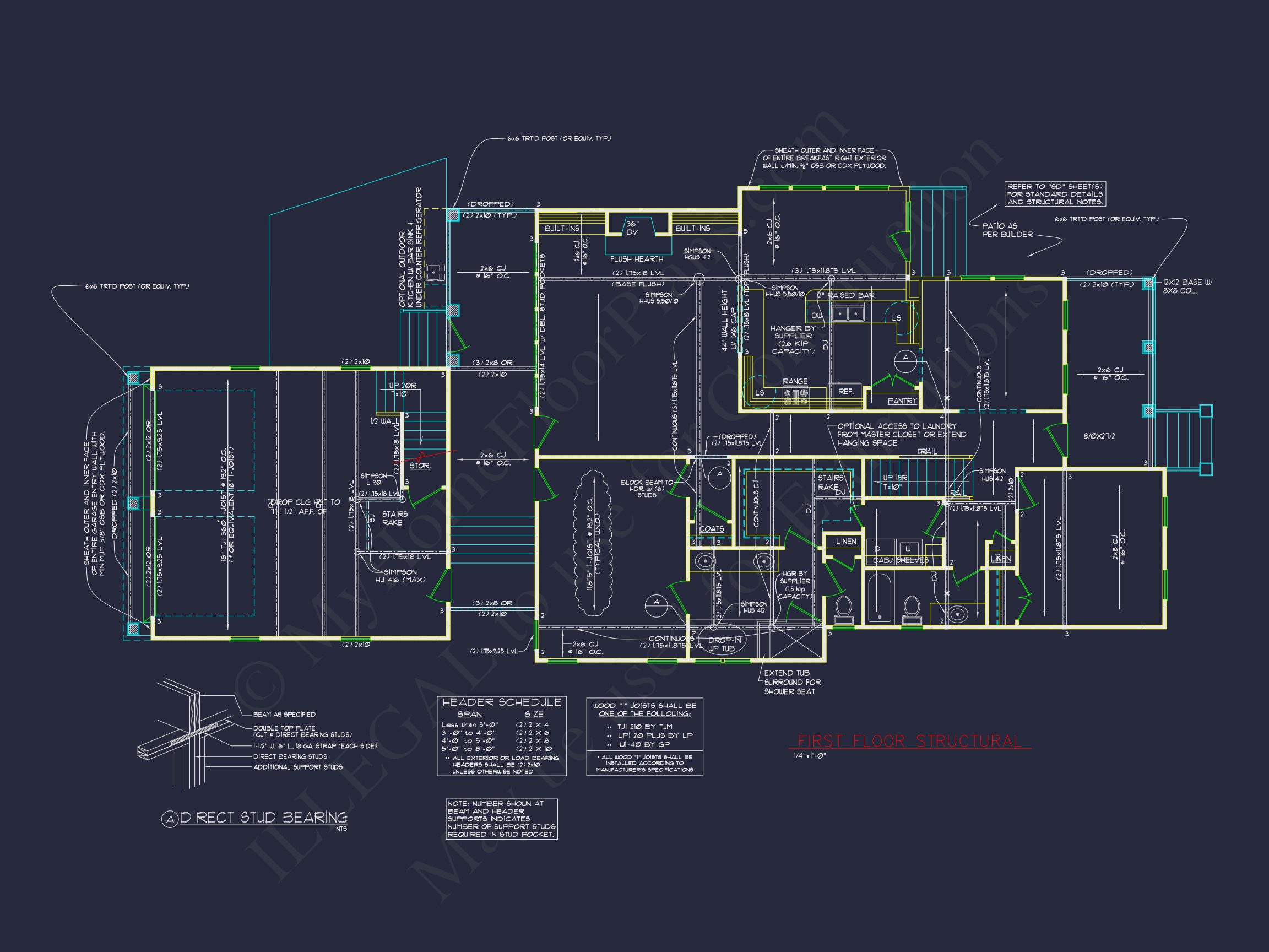Modern Craftsman house Plan with 2 Floors and 4 Bedrooms