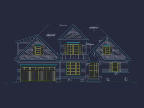 Modern Craftsman house Plan with 2 Floors and 4 Bedrooms