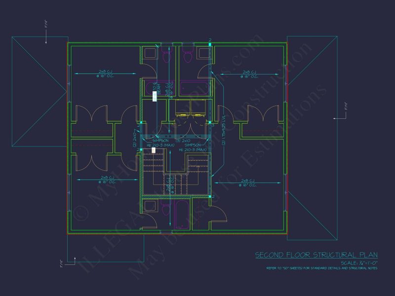 Modern Craftsman house Plan with 2 Floors and 5 Bedrooms