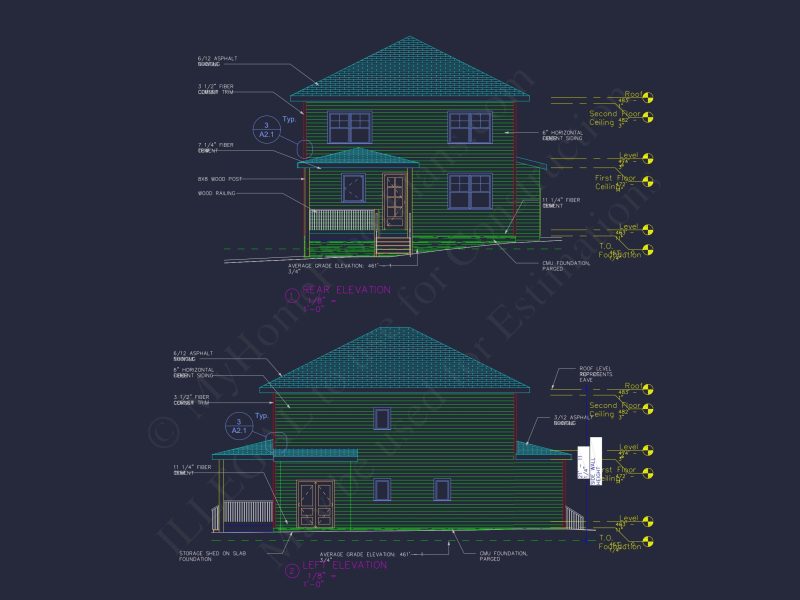 Modern Craftsman house Plan with 2 Floors and 5 Bedrooms