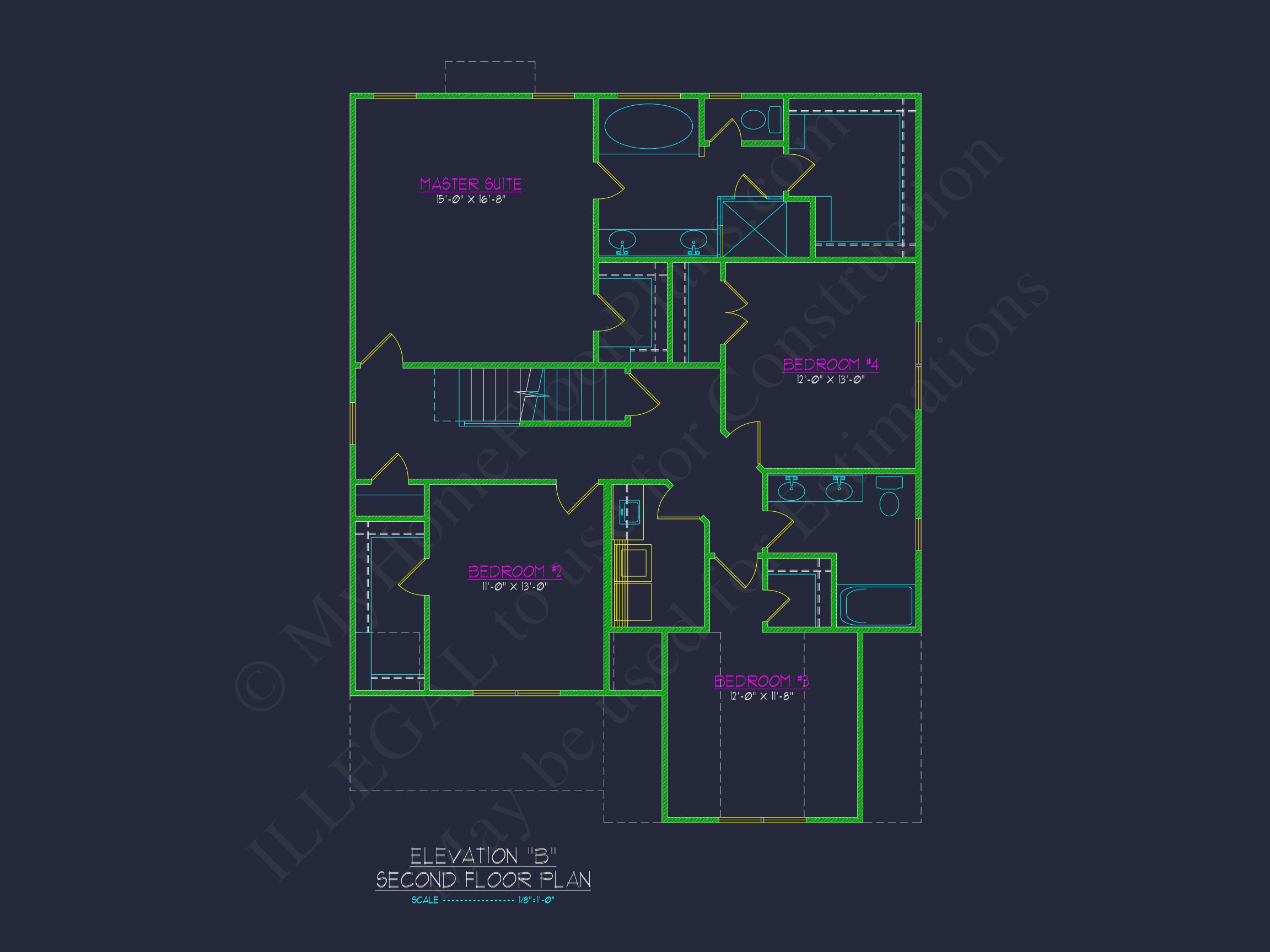 Modern Craftsman house Plan with 2 Floors and CAD Designs