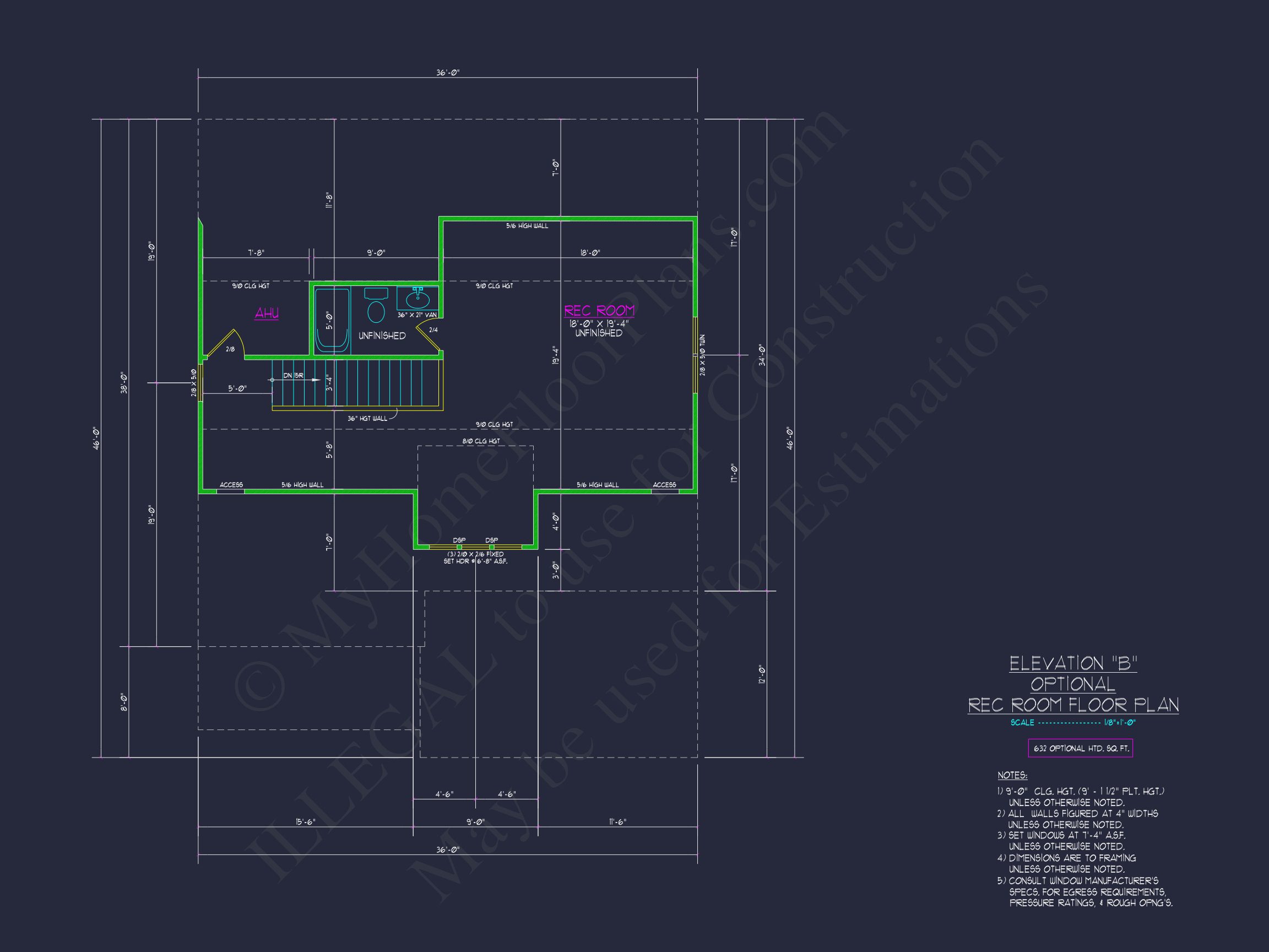 Modern Craftsman house Plan with 2 Floors and CAD Designs