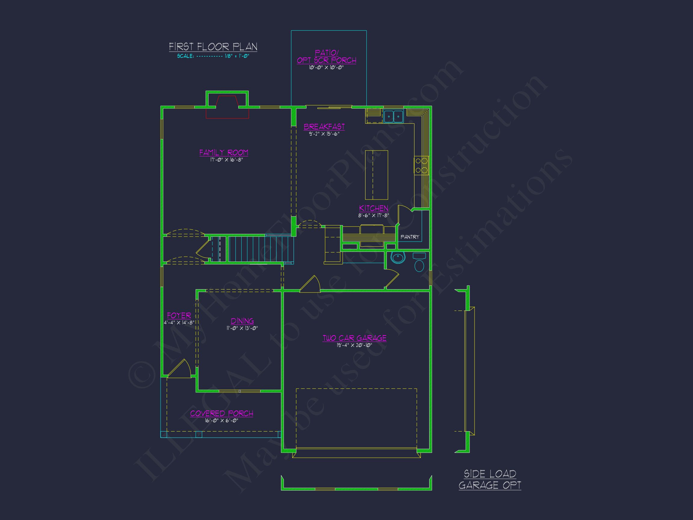 Modern Craftsman house Plan with 2 Floors and CAD Designs