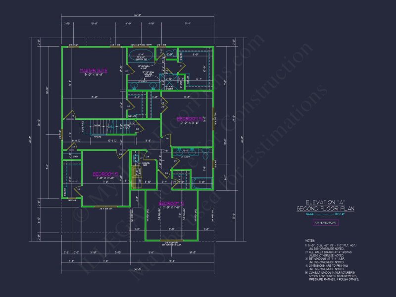 Modern Craftsman house Plan with 2 Floors and CAD Designs