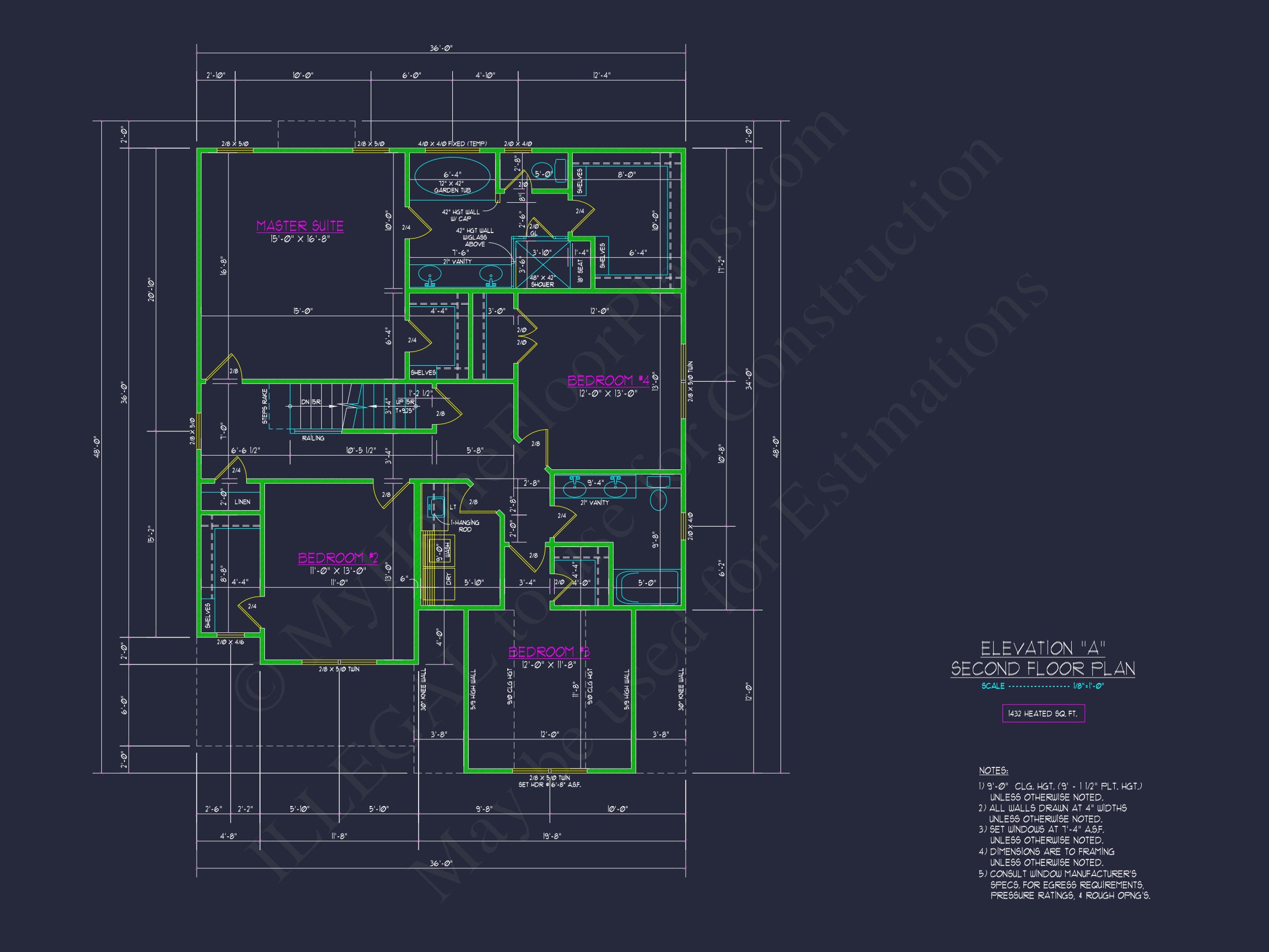 Modern Craftsman house Plan with 2 Floors and CAD Designs