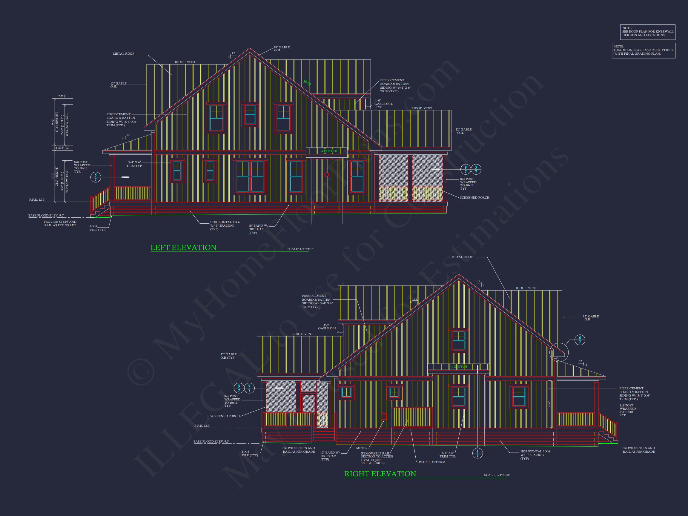 Modern Craftsman house Plan with 2 Floors and Detached Garage