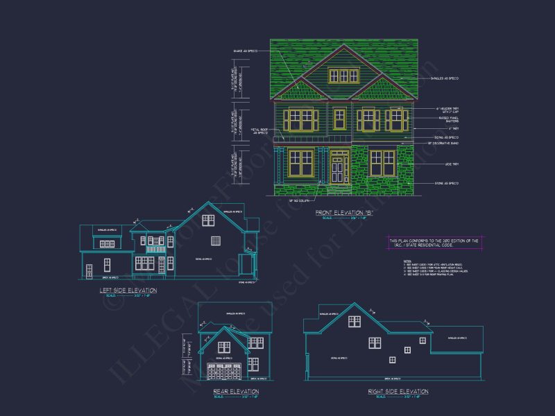 Modern Craftsman house Plan with 2 Floors and Unique Features