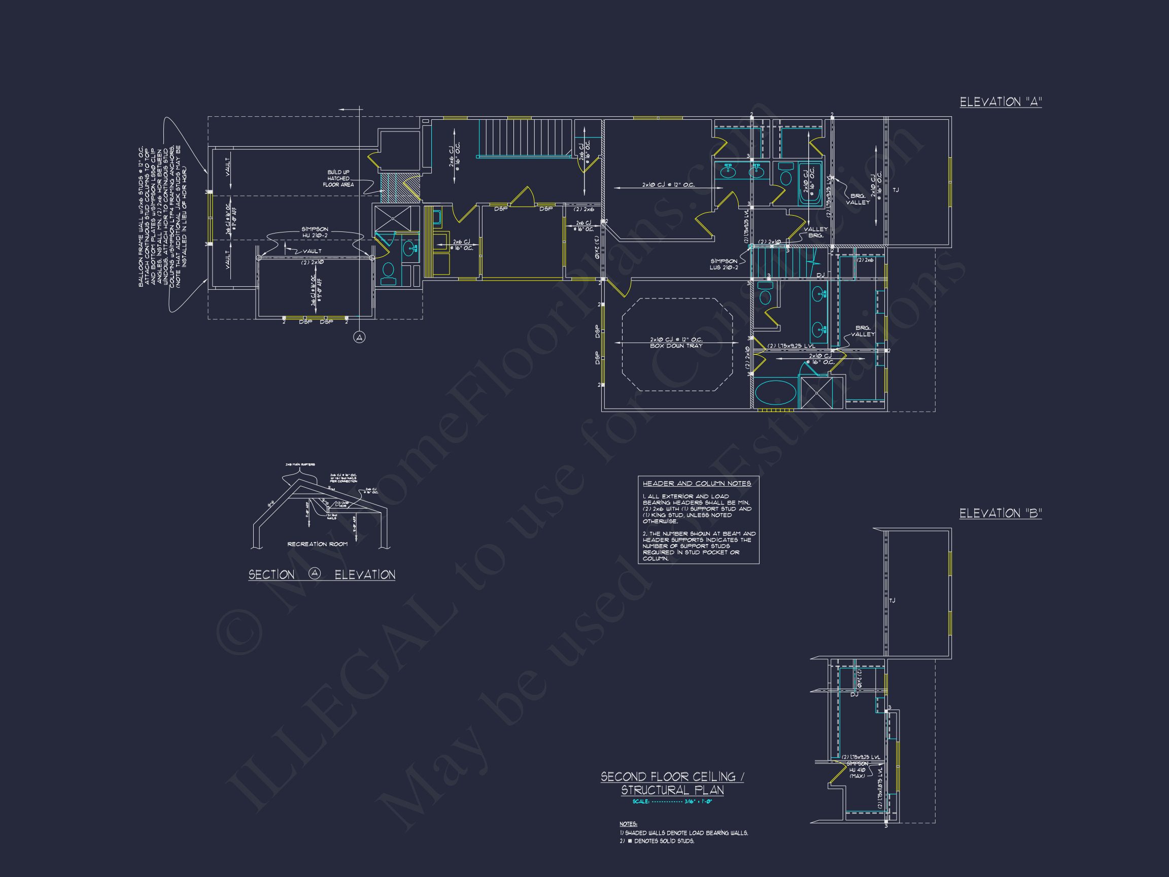 Modern Craftsman Home Plan with 2 Floors and Unique Features