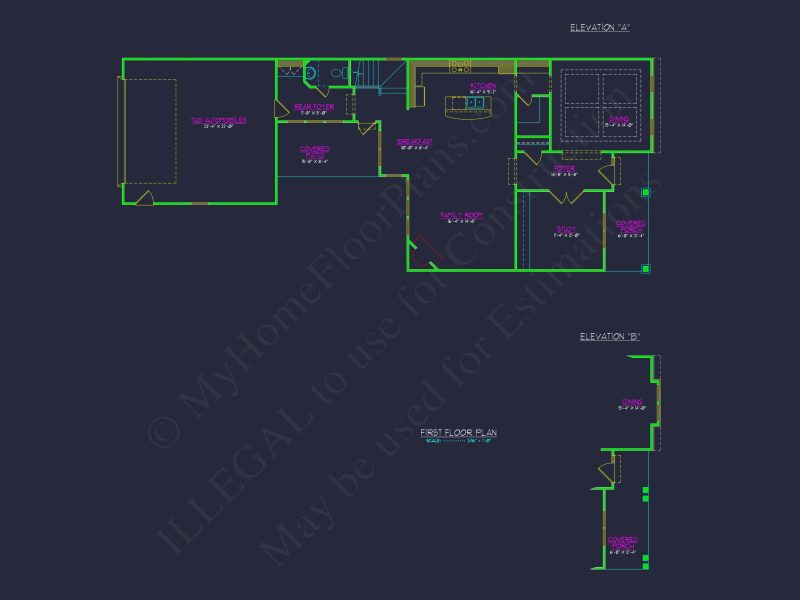 Modern Craftsman house Plan with 2 Floors and Unique Features