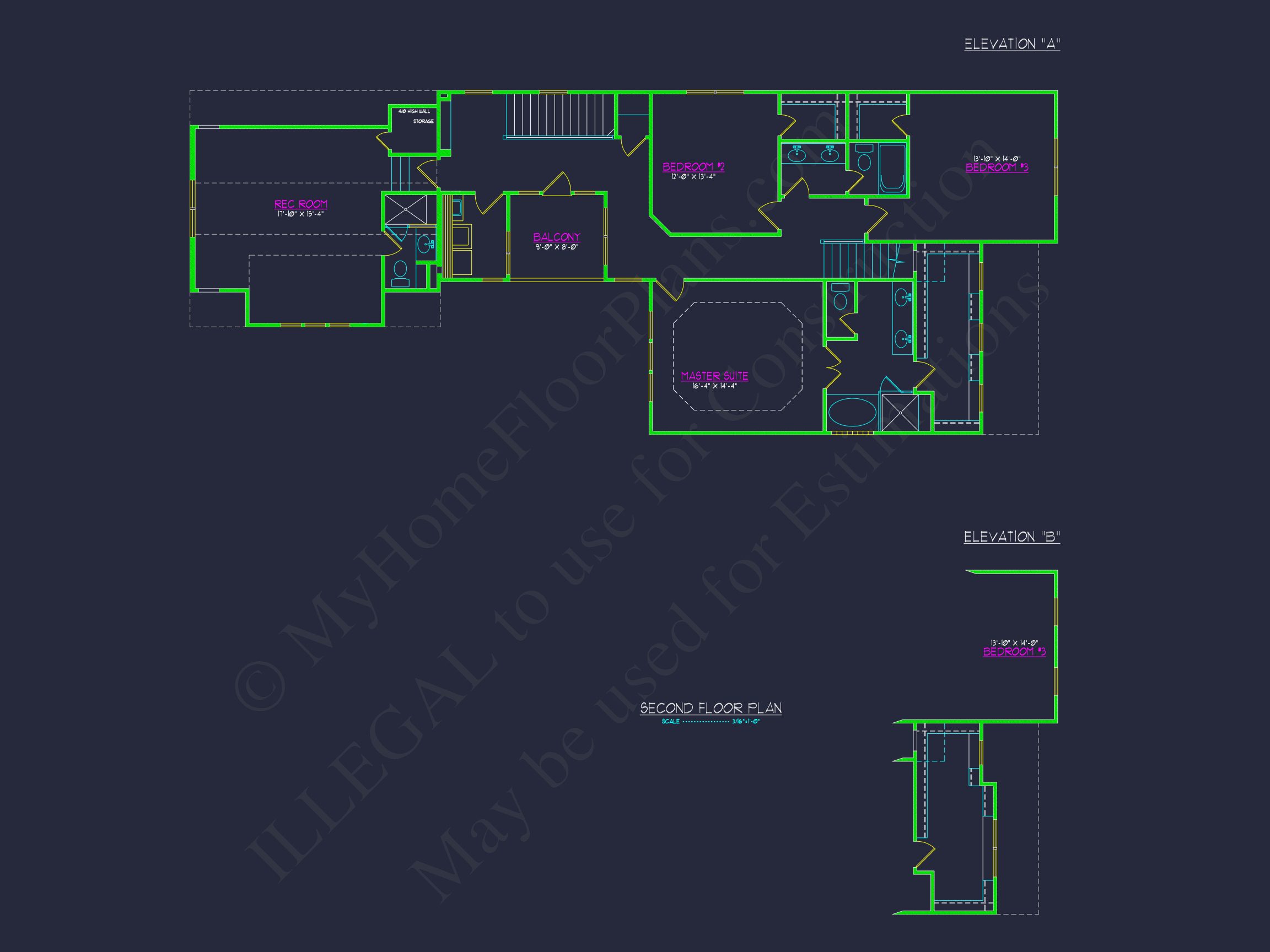 Modern Craftsman Home Plan with 2 Floors and Unique Features