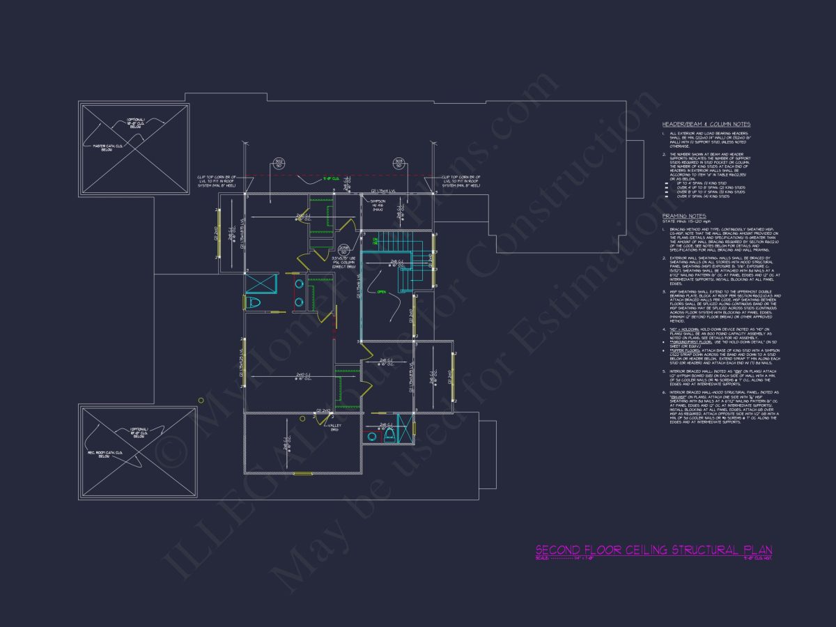 Modern Craftsman house Plan with 2-Story Blueprint Designs