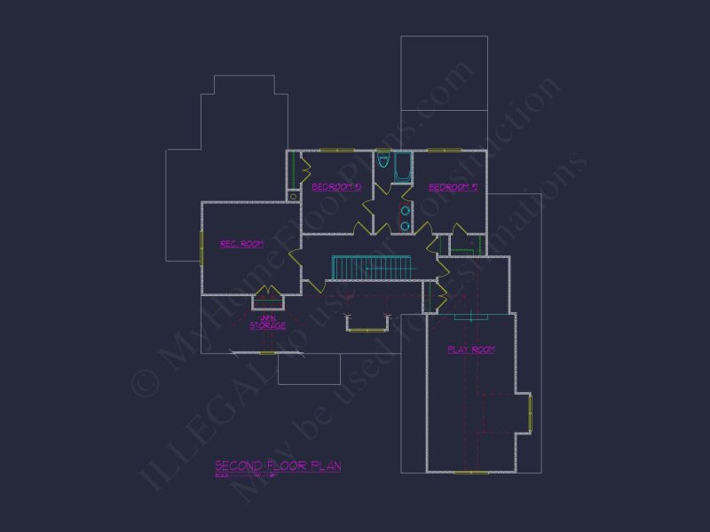 Modern Craftsman house Plan with 2-Story Layout and CAD Designs