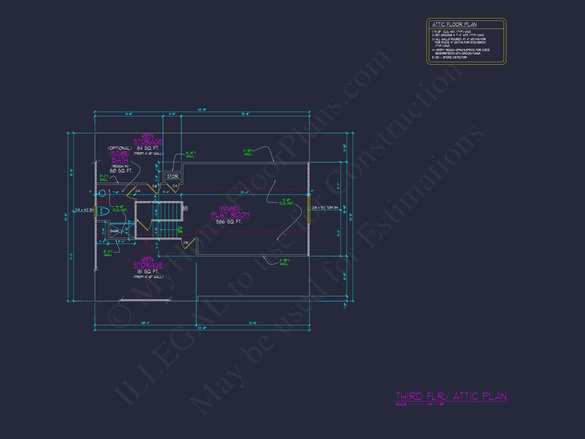 Modern Craftsman house Plan with 2.5 Floors and 4 Bedrooms