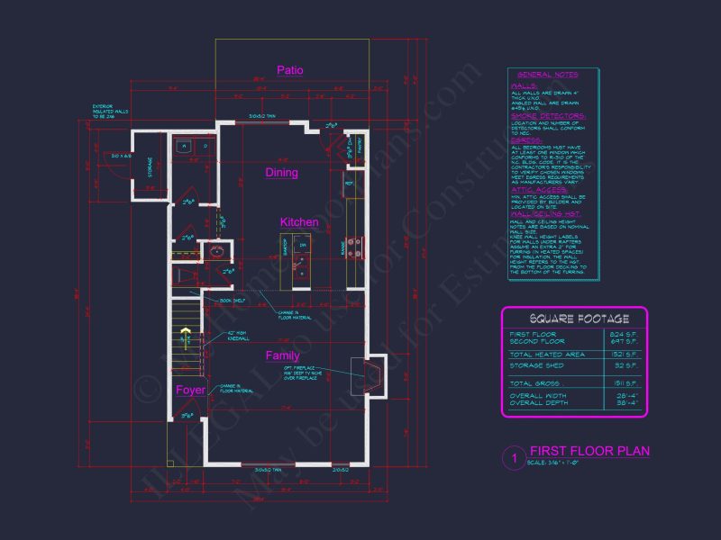 Modern Craftsman house Plan with 3 Bedrooms & Open Floor Design