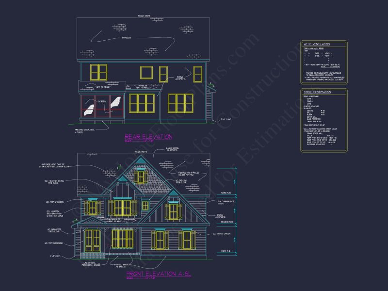 Modern Craftsman house Plan with 3 Floors and Detailed CAD Designs