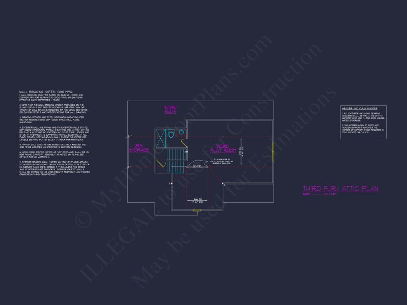 Modern Craftsman house Plan with 3 Floors and Detailed CAD Designs
