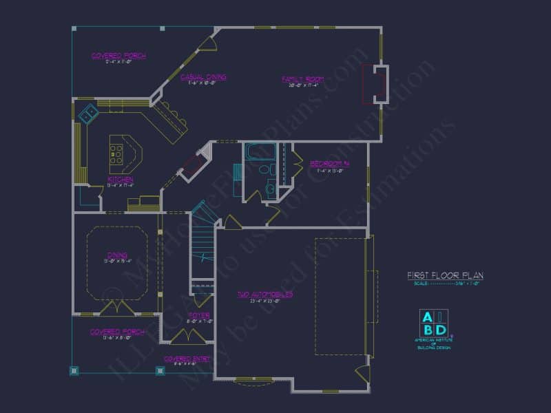 Modern Craftsman house Plan with 3 Floors and Luxury Features