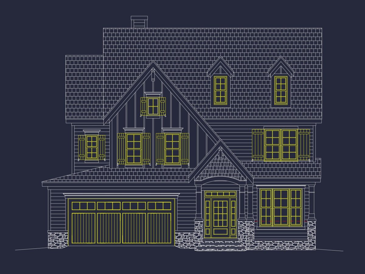 Modern Craftsman house Plan with 3 Floors and Open Design