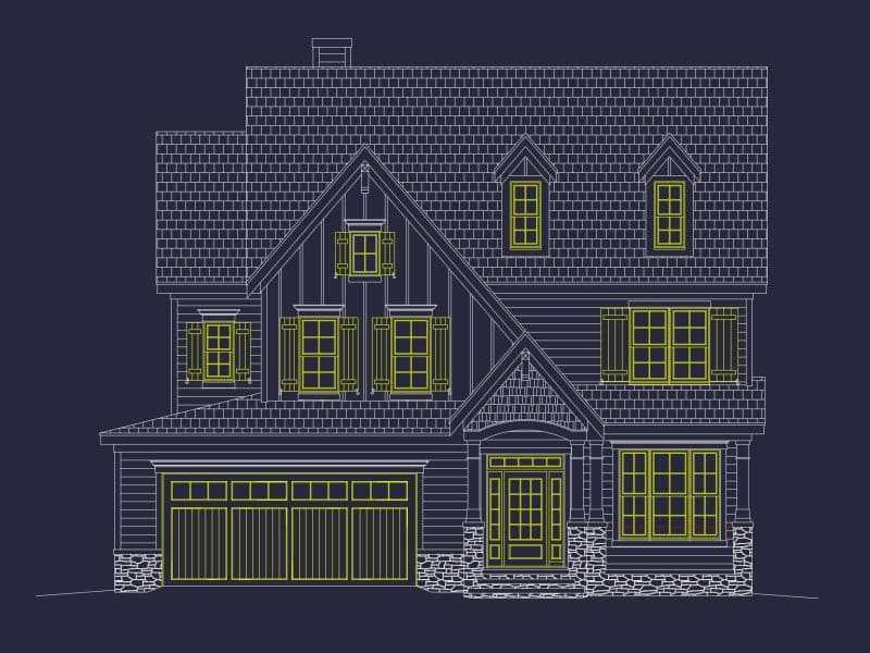 Modern Craftsman house Plan with 3 Floors and Open Design