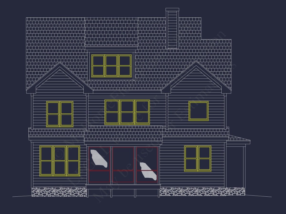 Modern Craftsman house Plan with 3 Floors and Open Design