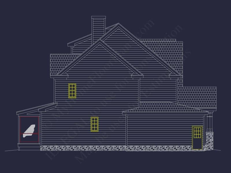 Modern Craftsman house Plan with 3 Floors and Open Design