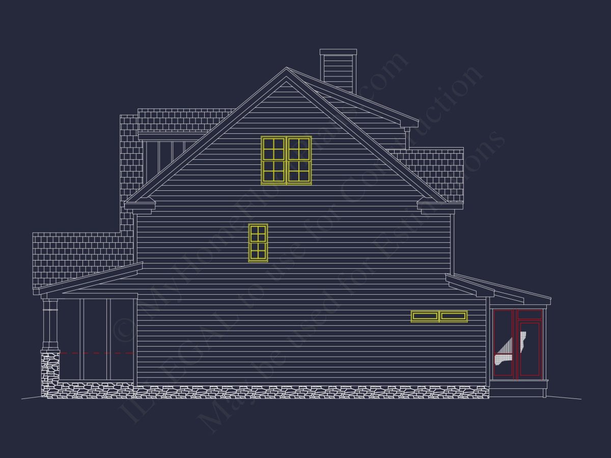 Modern Craftsman house Plan with 3 Floors and Open Design