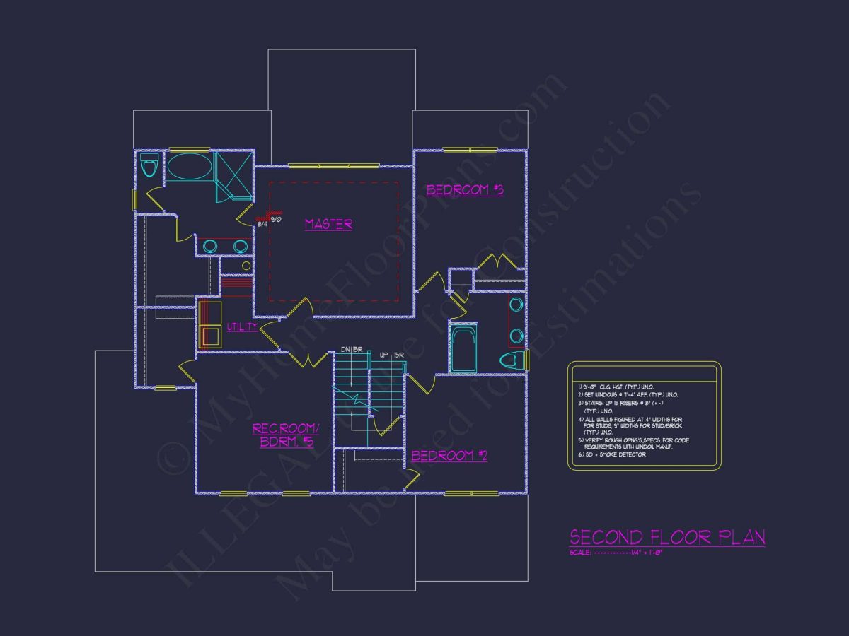 Modern Craftsman house Plan with 3 Floors and Open Design