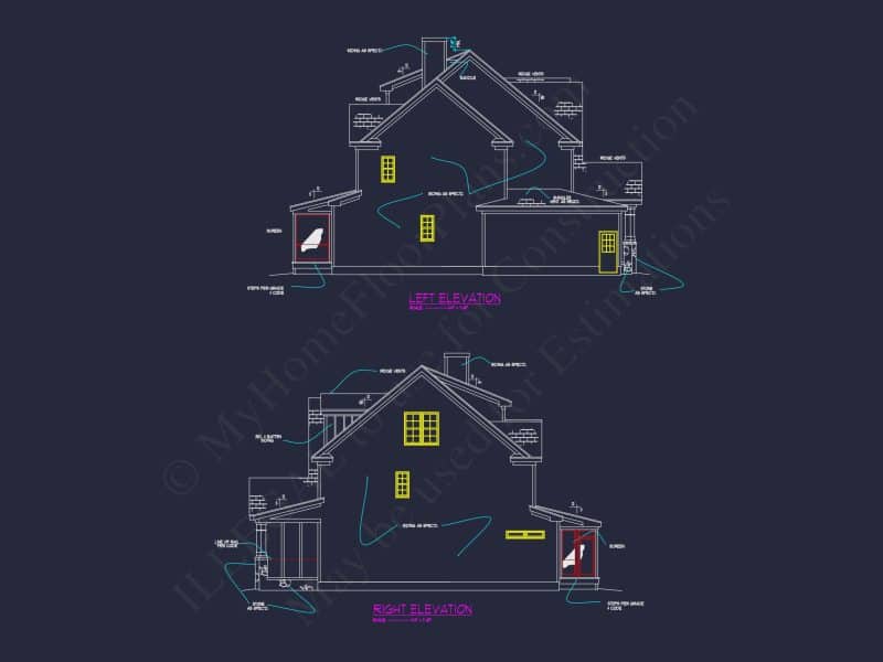 "Three-story modern craftsman house plan showcasing open design layout"