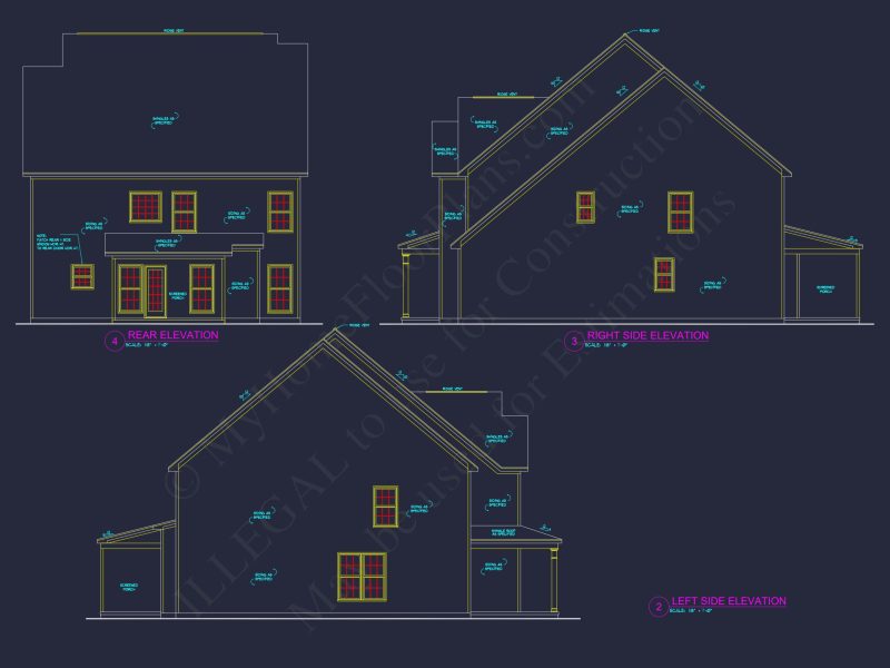 Modern Craftsman house Plan with 3 Floors and Open Floor Design