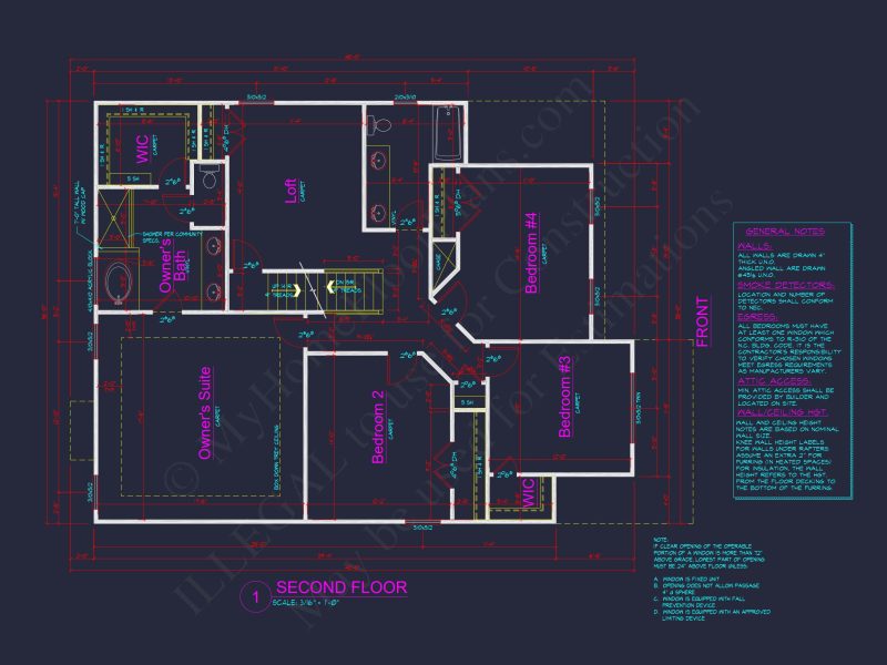 Modern Craftsman house Plan with 3 Floors and Open Floor Design