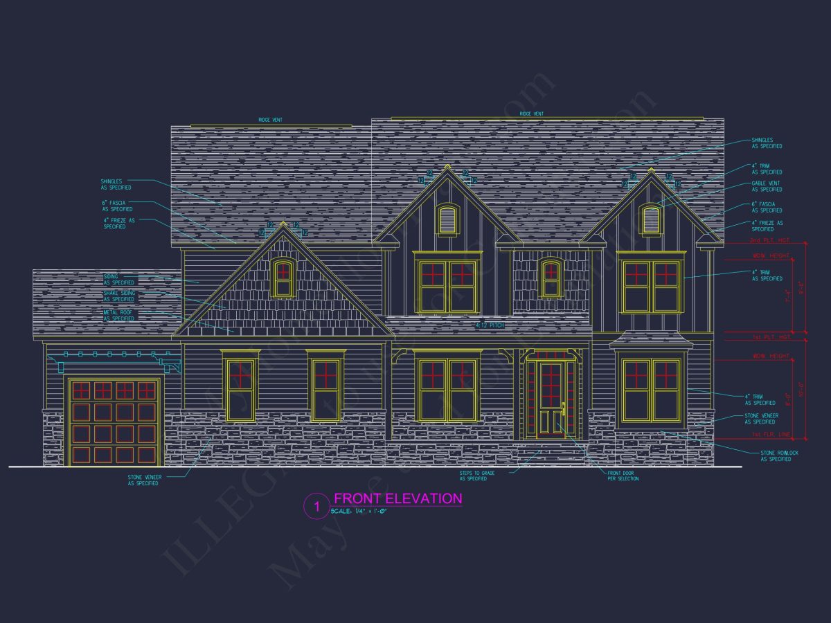 Modern Craftsman house Plan with 3 Floors and Spacious Design