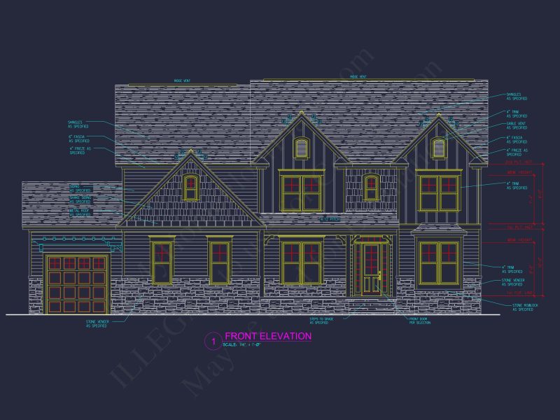 Modern Craftsman house Plan with 3 Floors and Spacious Design