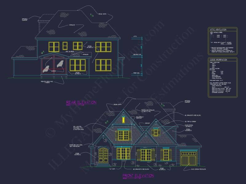 Modern Craftsman house Plan with 3 Floors and Unique Designs