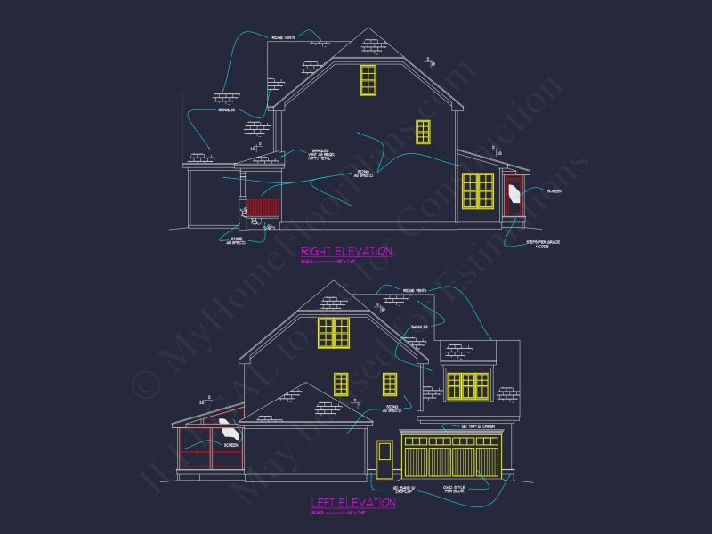 Modern Craftsman house Plan with 3D Floor Plans and CAD Designs