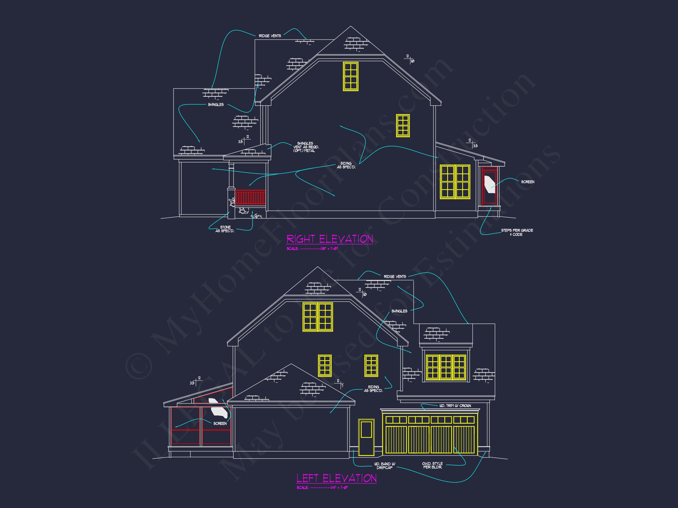 Modern Craftsman house Plan with 3D Floor Plans and CAD Designs