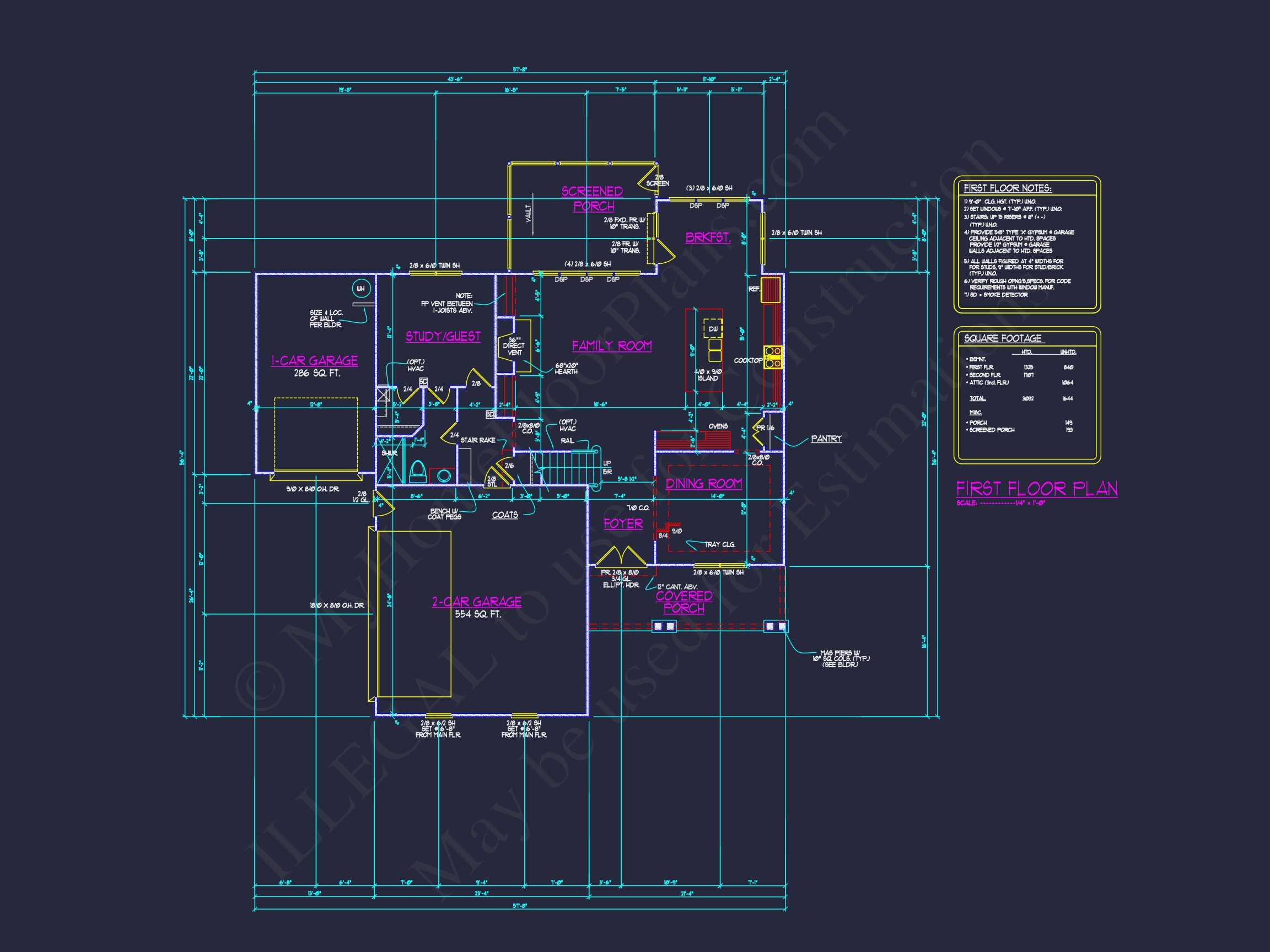 Modern Craftsman house Plan with 3D Floor Plans and CAD Designs