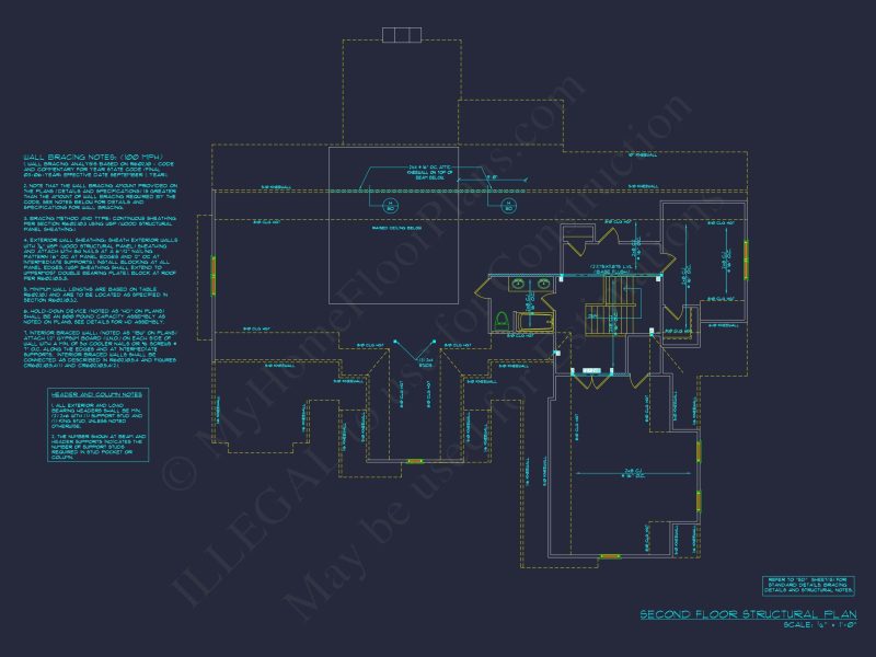 Modern Craftsman house Plan with 4 Bedrooms and 2 Floors