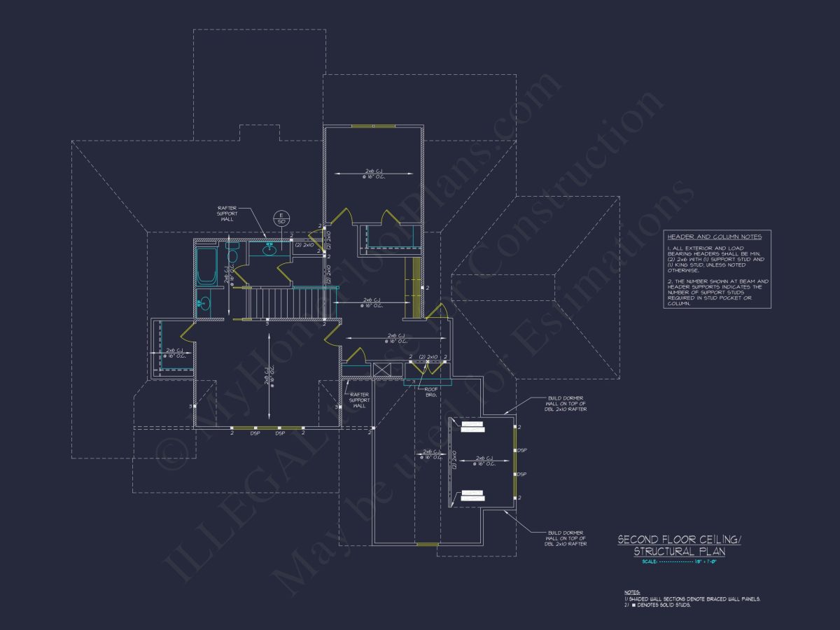 Modern Craftsman house Plan with 4 Beds & 2-Story CAD Design