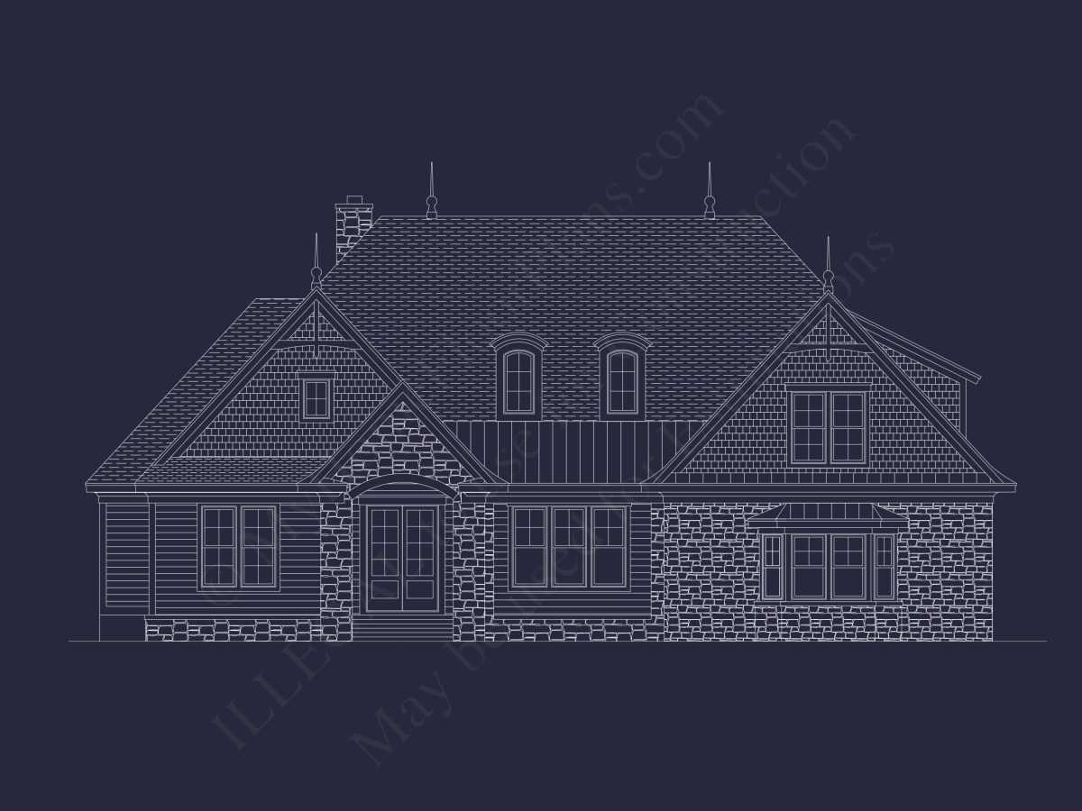 Modern Craftsman house Plan with Bonus Room and 1.5 Floors