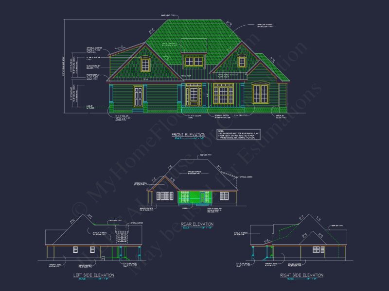 Modern Craftsman house Plan with CAD Blueprints and Design