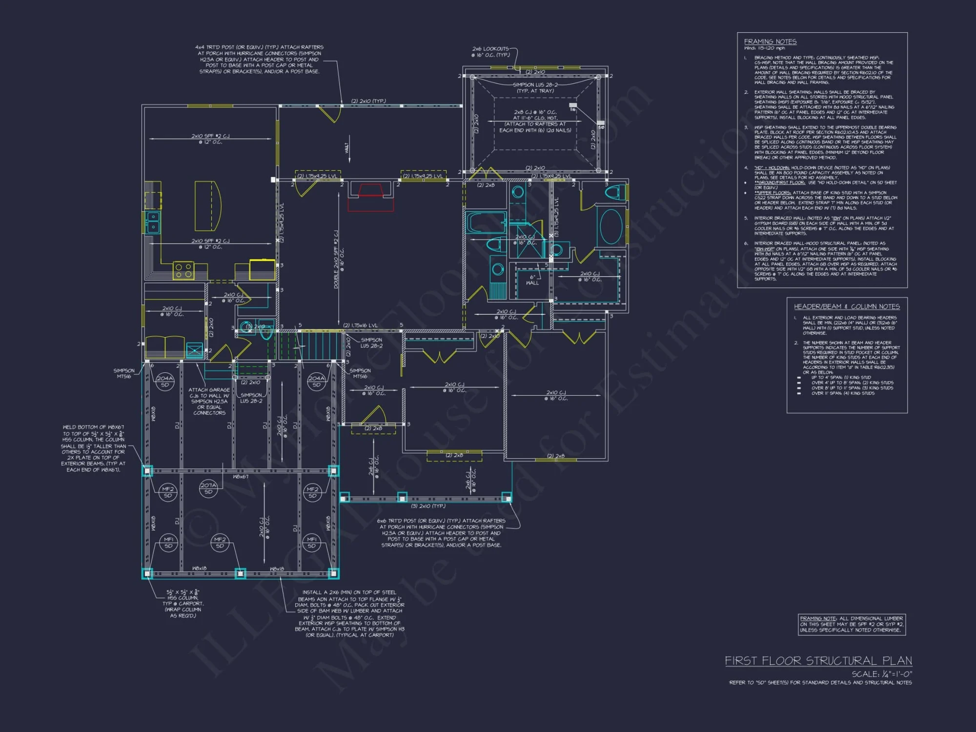 Modern Craftsman house Plan with CAD Blueprints and Design