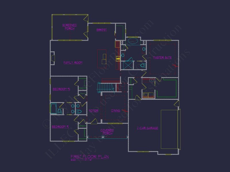Modern Craftsman house Plan with CAD Designs and Blueprint