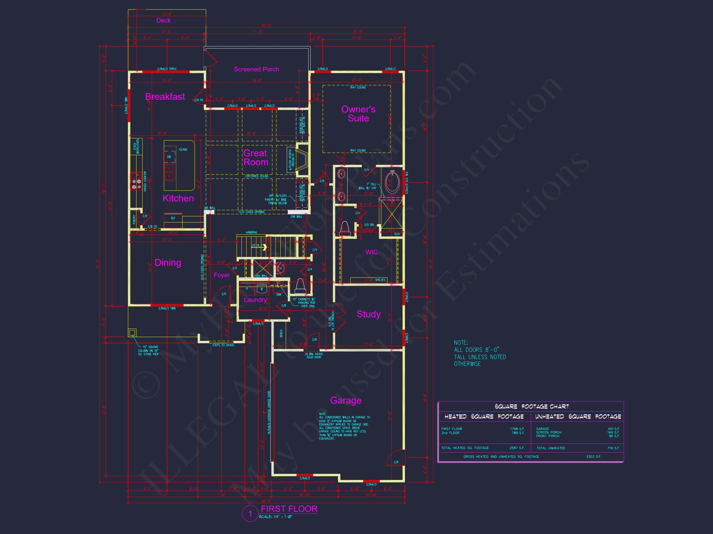 Modern Craftsman Home Plan with CAD Designs and Floor Blueprint