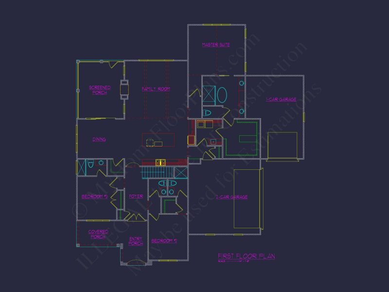 Modern Craftsman house Plan with CAD Designs and Floor Blueprint