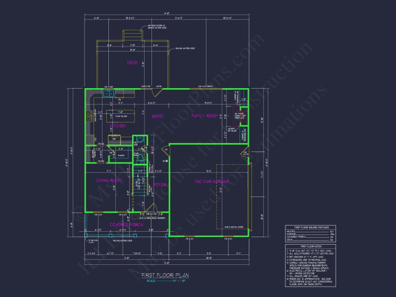"Modern Craftsman house plan with detailed architectural blueprint number 69"