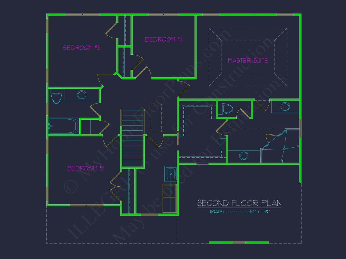 "Modern craftsman house plan with detailed blueprint design number 70"