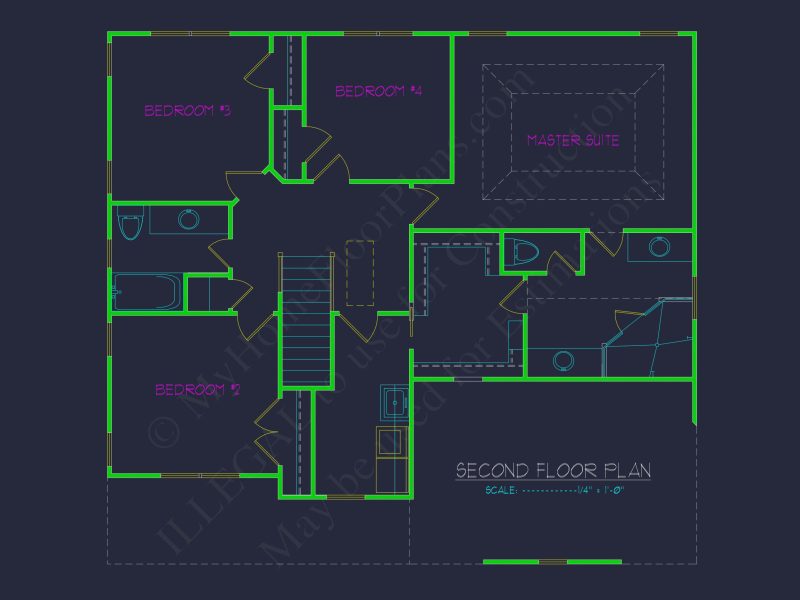 "Modern craftsman house plan with detailed blueprint design number 70"