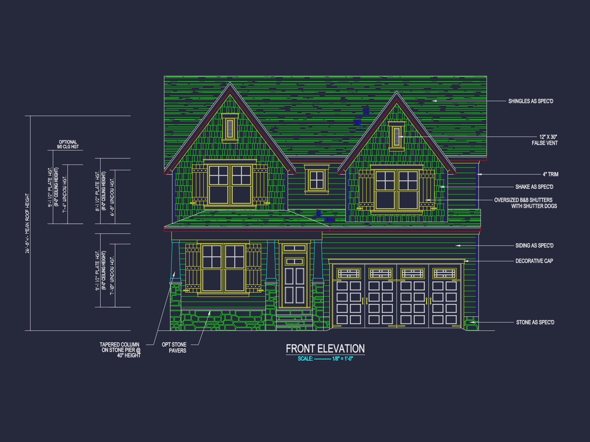 Modern Craftsman house Plan with Detailed Blueprint Designs