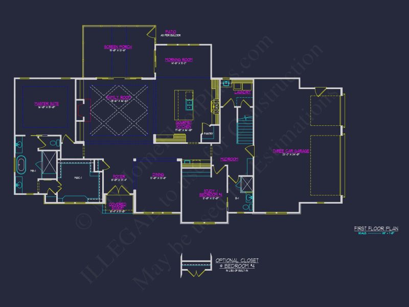 Modern Craftsman house Plan with Detailed Blueprints & CAD Designs